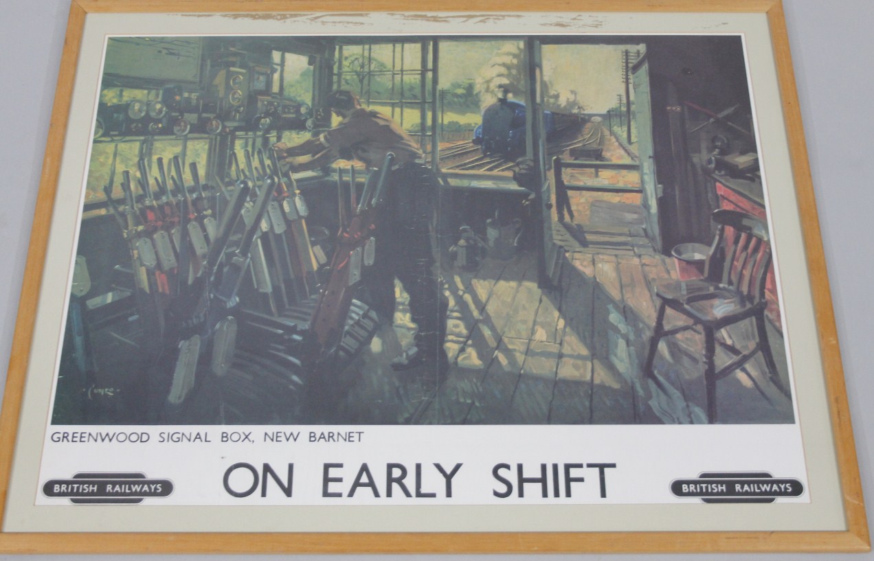 Appraisal: After Cuneo Terence Greenwood Signal box New Barnet poster print