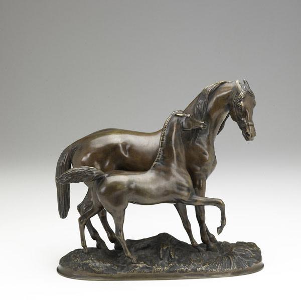 Appraisal: P J Mene French - Bronze group Mare and Foal