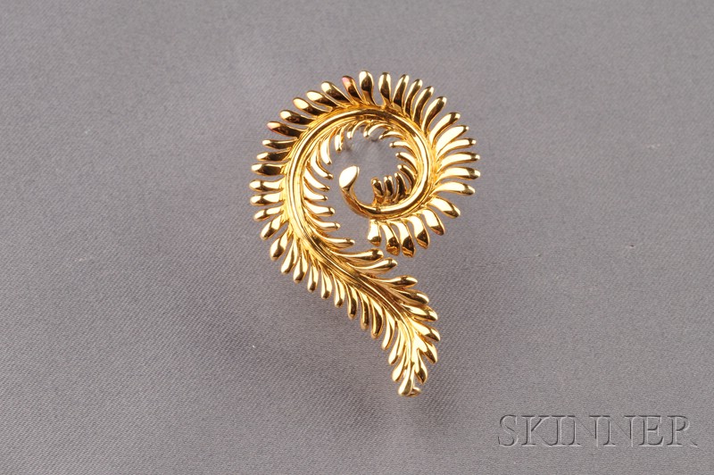 Appraisal: kt Gold Clip Brooch Tiffany Co Schlumberger designed as a