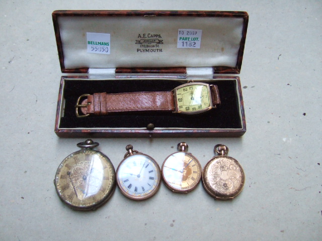 Appraisal: Three ladies gold cased keyless wind openfaced fob watches with