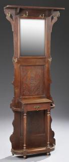 Appraisal: French Carved Oak Hall Stand early th c the s