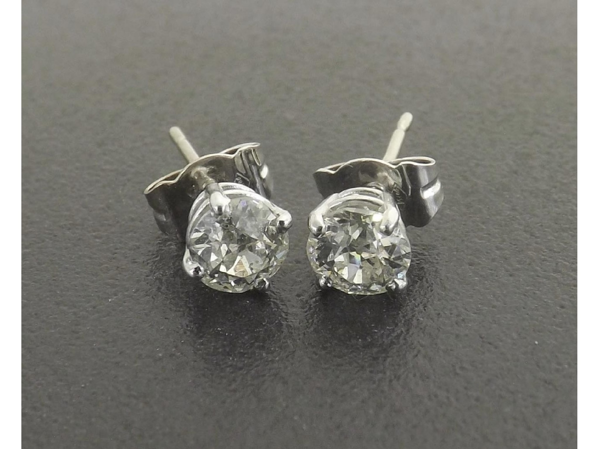 Appraisal: - -a Pair of ct white gold diamond old brilliant-cut