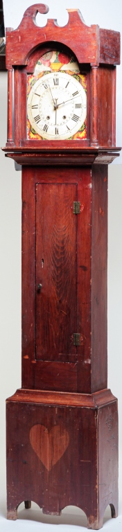 Appraisal: AMERICAN COUNTRY TALL CASE CLOCK Early th century pine Square