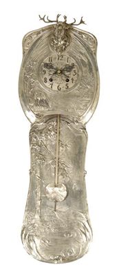 Appraisal: A German pewter wall clock with an eight day movement