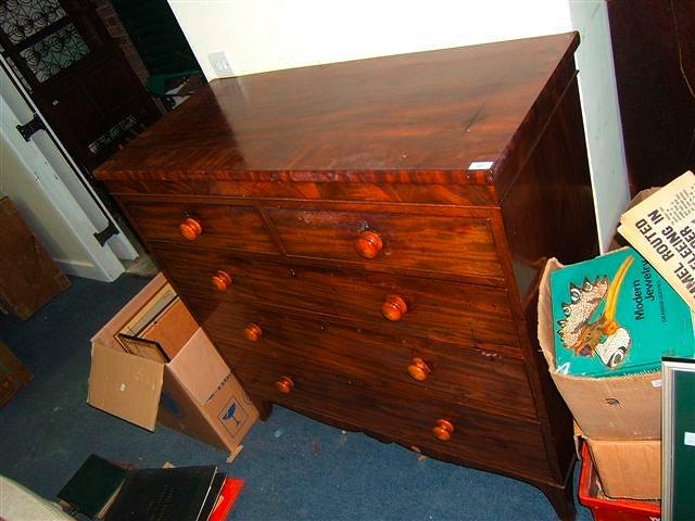 Appraisal: A Victorian mahogany chest of two short and three long