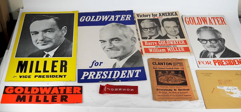 Appraisal: Barry Goldwater Ephemera Lot Lot of Barry Goldwater campaign contains