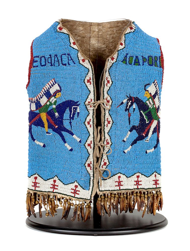 Appraisal: Cheyenne River Sioux Child's Beaded Buffalo Hide Vest length x