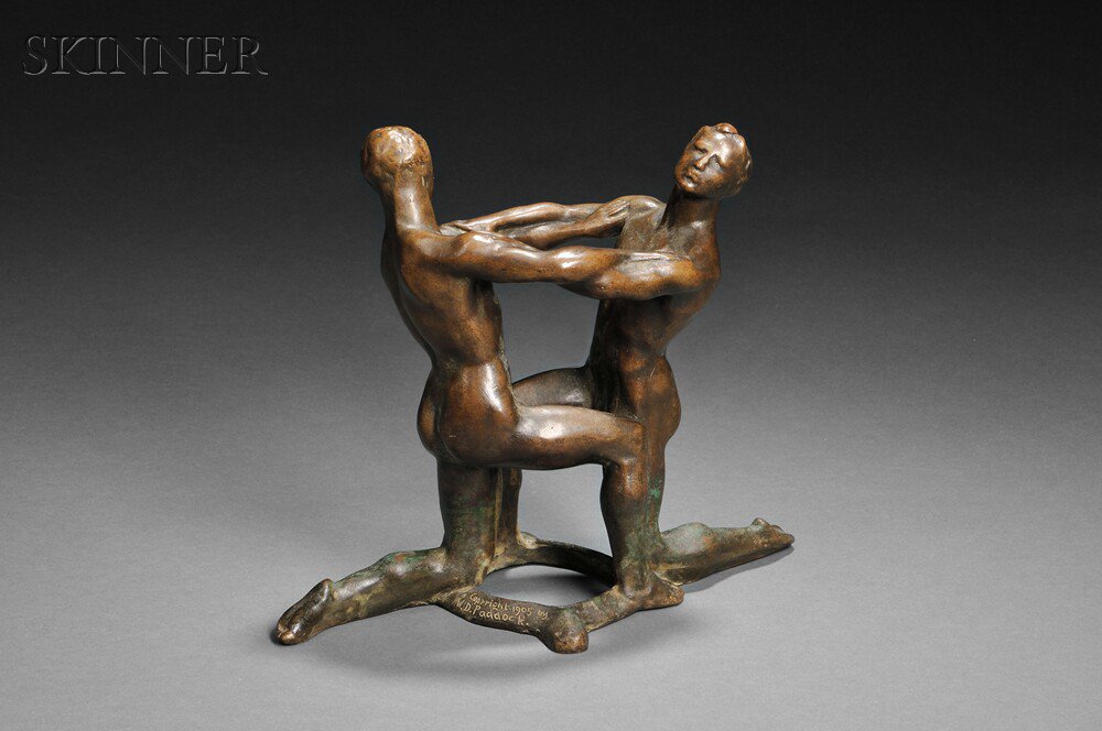 Appraisal: Willard Dryden Paddock American - Two Kneeling Dancers Incised Copyright