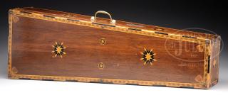 Appraisal: SAILOR MADE PARQUETRY WALNUT AND MAHOGANY VIOLIN CASE SAILOR MADE