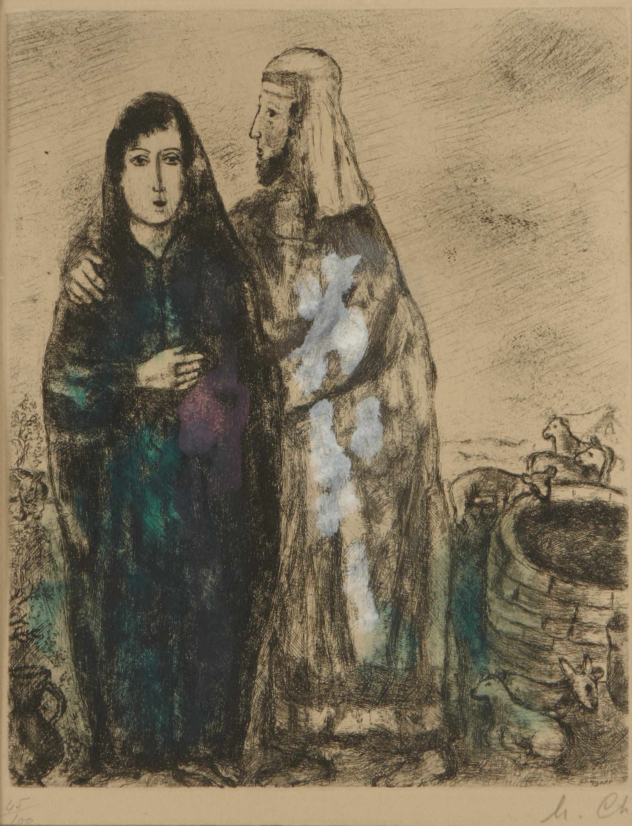 Appraisal: Marc Chagall Russian French - Rencontre de Rachel et de