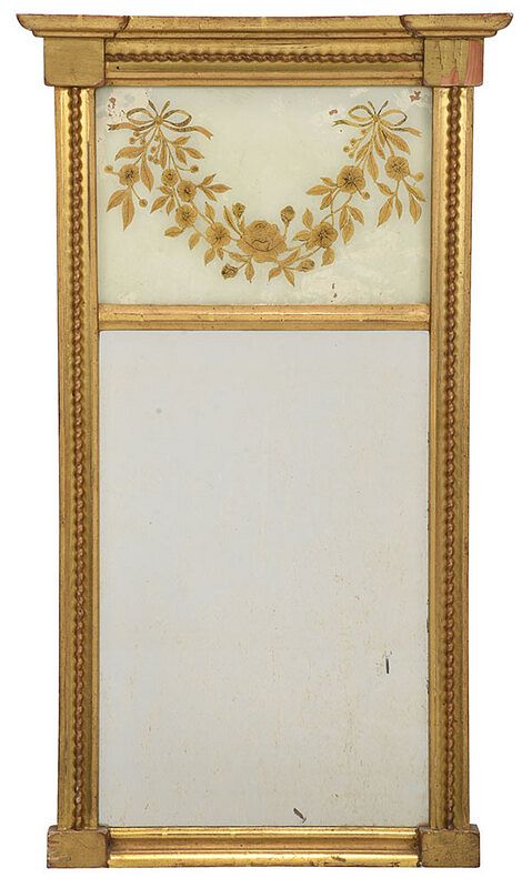 Appraisal: Two Federal Giltwood Mirrors American late th th century floral