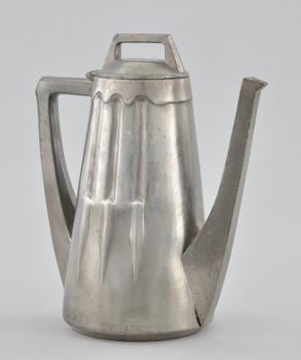 Appraisal: Peter Behrens Design Pewter Coffee Pot Marked on the underside