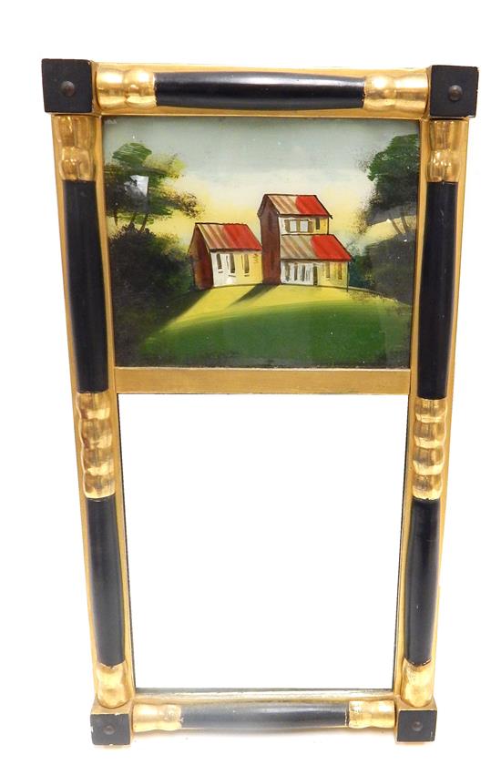 Appraisal: Early th C Federal gilt and ebonized wall mirror reverse