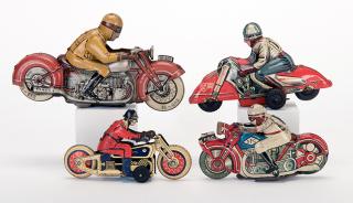 Appraisal: Group of Four Vintage Red Motorcycles Group of Four Vintage