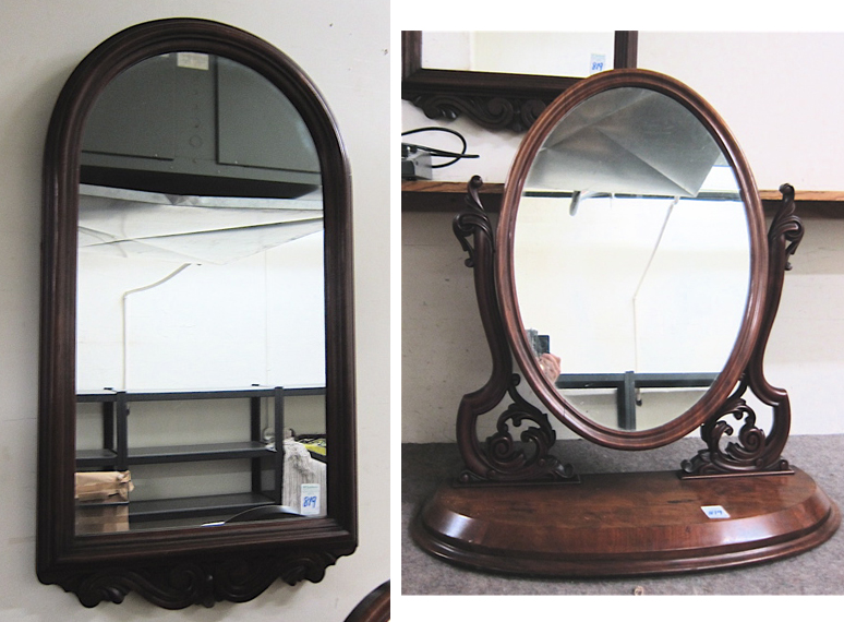 Appraisal: TWO VICTORIAN MAHOGANY FRAMED MIRRORS English late th century including