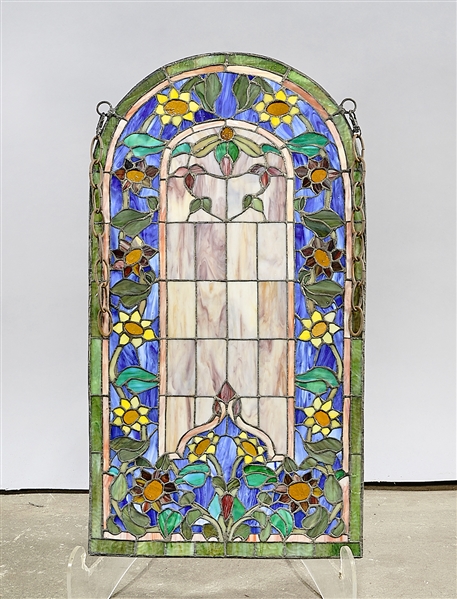 Appraisal: Hanging faux-stained glass window decoration x approx