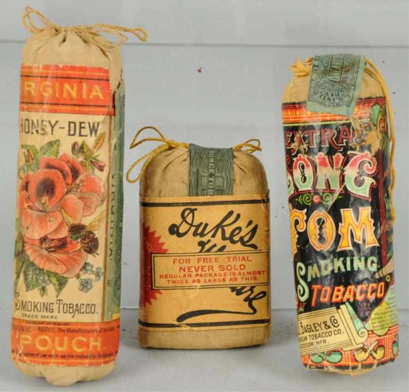 Appraisal: Lot of Assorted Cloth Tobacco Pouches All full two stamps