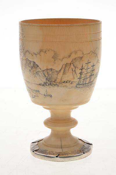 Appraisal: A TH CENTURY IVORY STEM CUP