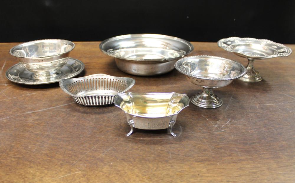 Appraisal: SIX STERLING SILVER HOLLOWWARE ARTICLES comprised of bowl by S