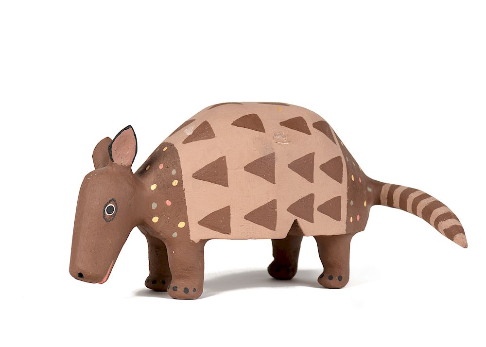 Appraisal: David Alvarez Folk Art Armadillo David Alvarez b Folk Art