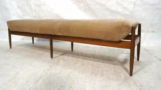 Appraisal: American Modern Long Upholstered Bench Seating T American Modern Long