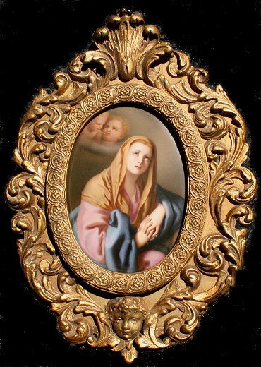 Appraisal: PERIOD KPM PAINTING ON PORCELAIN OF THE MADONNA WITH ANGELS