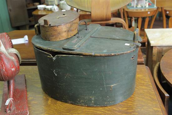 Appraisal: GROUP OF TWO OVAL LIDDED WOODEN BRIDE BOXES Two bentwood