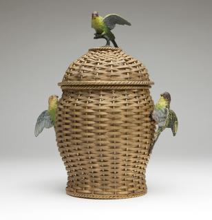 Appraisal: Vienna bronze basket with cold Late th early th century