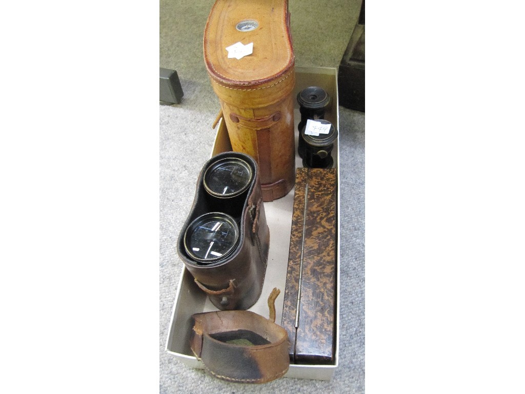 Appraisal: Lot comprising three pairs of binoculars and a harmonica