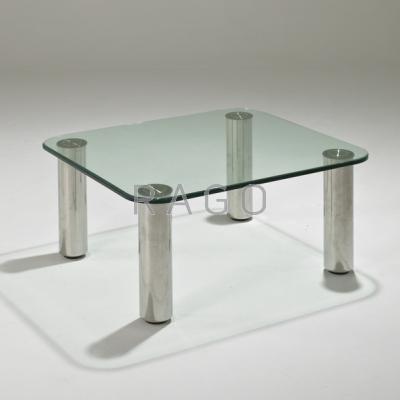 Appraisal: MARCO ZANUS Coffee table Italy s Glass and chromed steel