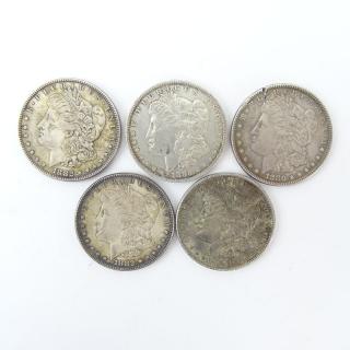 Appraisal: Lot of Five - U S Morgan Silver Dollars Mint