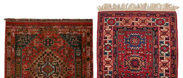 Appraisal: A pair of machine made rugs size of first rug