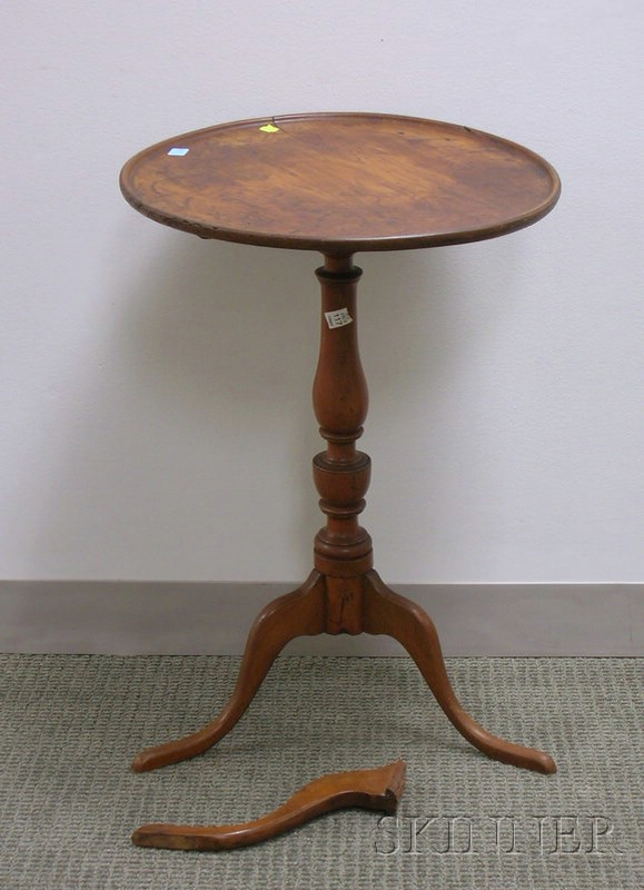 Appraisal: Federal Cherry Tilting Dish-top Candlestand leg detached