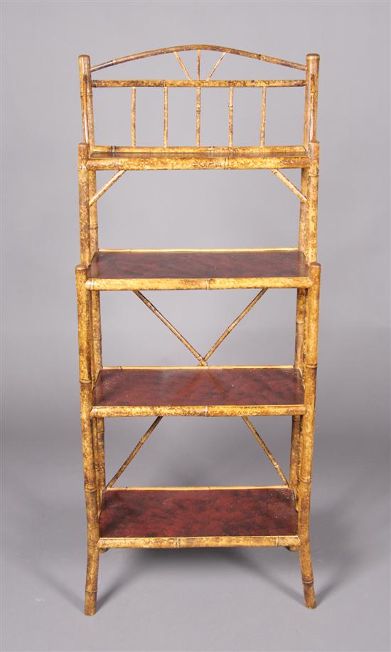 Appraisal: A Victorian Four-Tiered Bamboo Etagere Height x width x depth