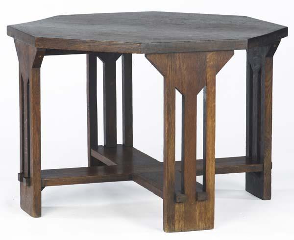 Appraisal: MICHIGAN CHAIR CO Gaming table with an octagonal top over