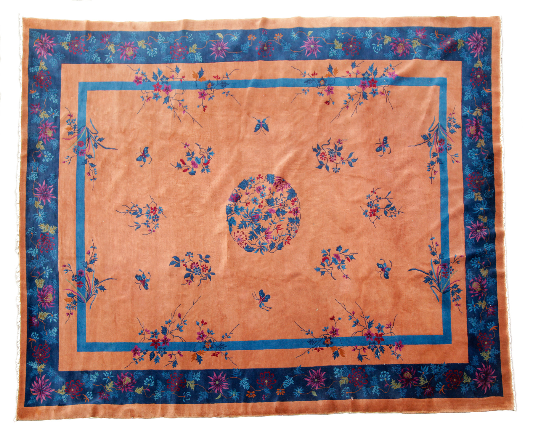 Appraisal: CHINESE RUG First half- th century Blue and plum with