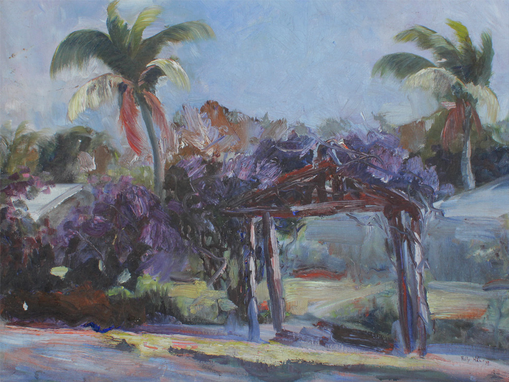 Appraisal: HILL Polly American - Florida Landscape with Palms Oil Canvas