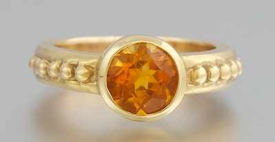 Appraisal: A Ladies' Citrine and Gold Ring k yellow gold ring