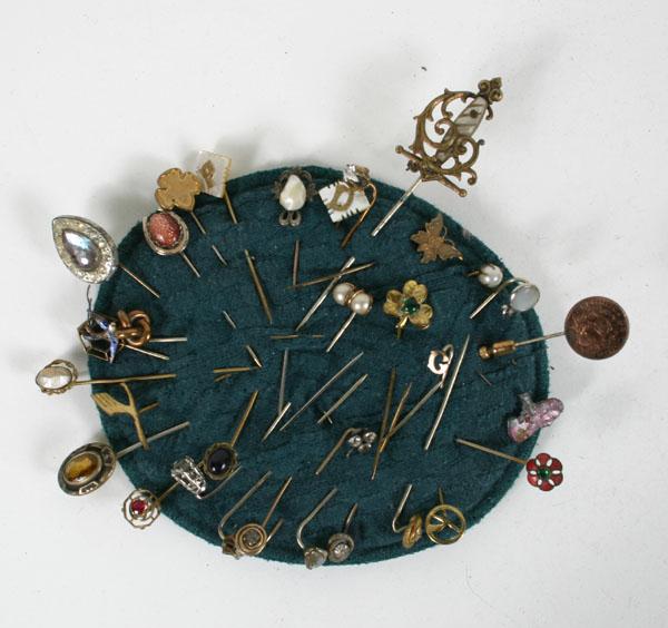 Appraisal: Victorian Antique Vintage Stick Pin Collection Assortment of pieces Some