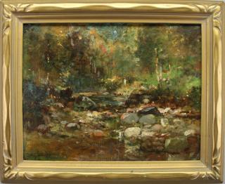 Appraisal: James Cantwell New York - Wooded Landscape near a stream