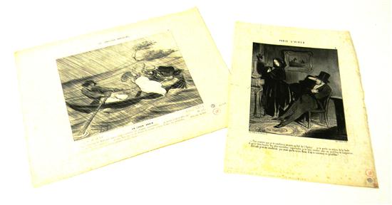 Appraisal: Two lithographs by Honor Daumier French - both printed on