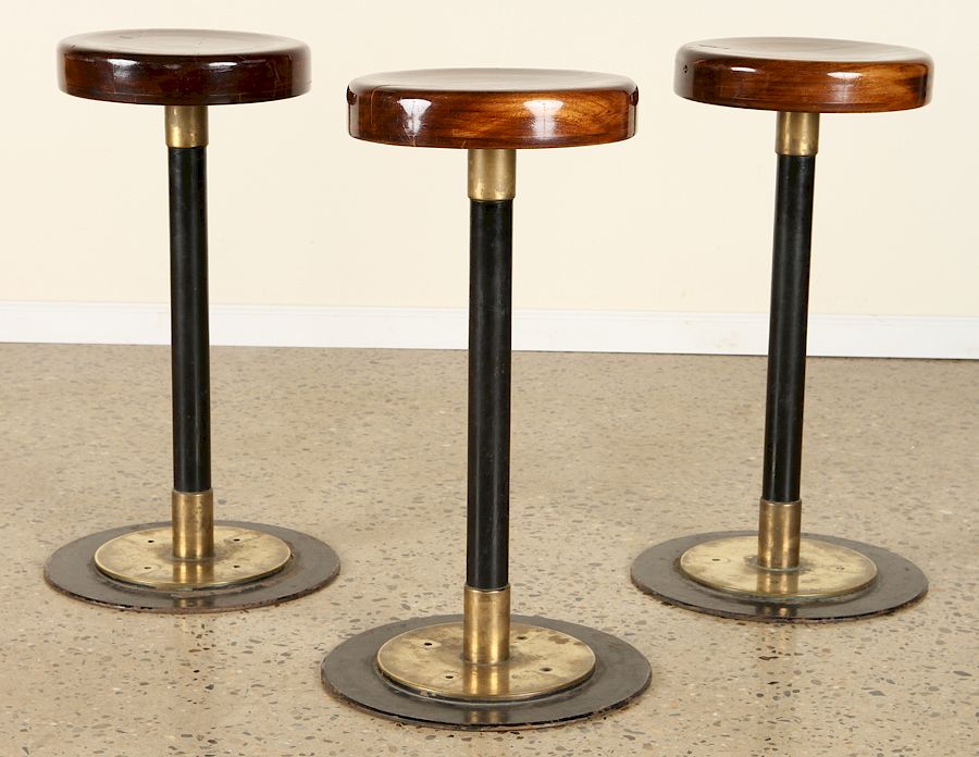 Appraisal: SET LACQUERED WOOD BAR STOOLS C A set of three