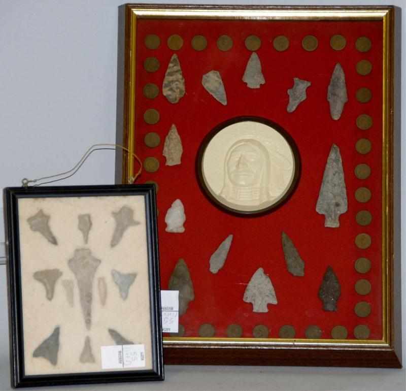 Appraisal: Native American Arrowheads and Indian Pennies Lot of early Amerian