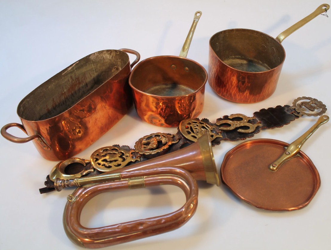 Appraisal: Various copper and brassware to include an early thC bugle