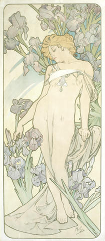 Appraisal: Alphonse Mucha Czechoslovakian - 'The Iris' a Lithographic Poster lithograph