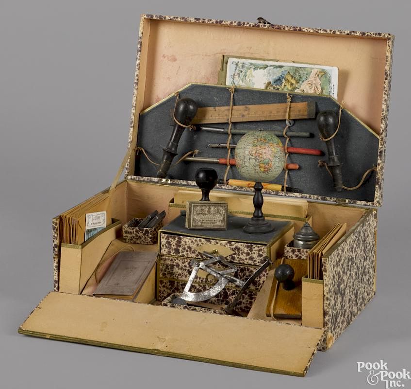 Appraisal: French papeterie Stationary play set in a presentation box fitted