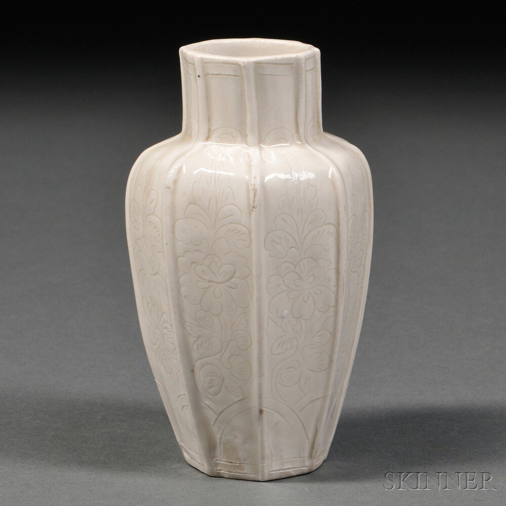 Appraisal: Small Ribbed Vase China Song Dynasty style decorated with an