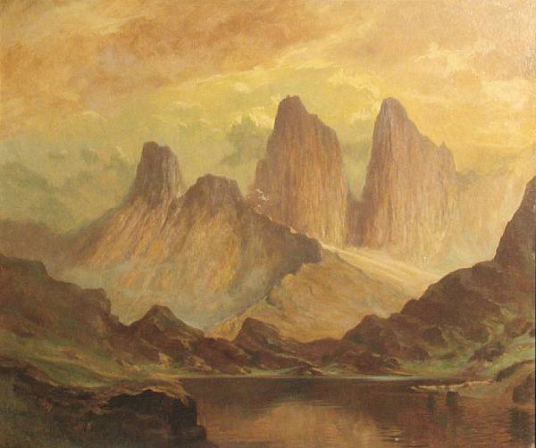 Appraisal: G J Soller German th Century A mountainous landscape with