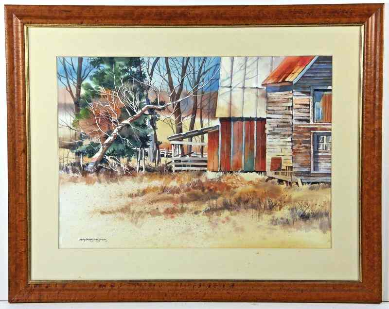 Appraisal: Pauly Brewster Simons NC Homesteadwatercolor on paper signed lower left