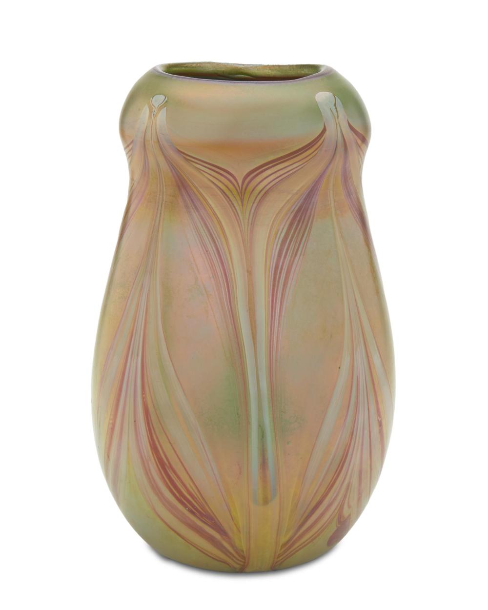 Appraisal: A large free-form art glass vase Late th early th